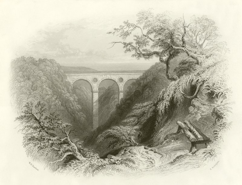 The Peaths Bridge and Ravine, Berwickshire av English School