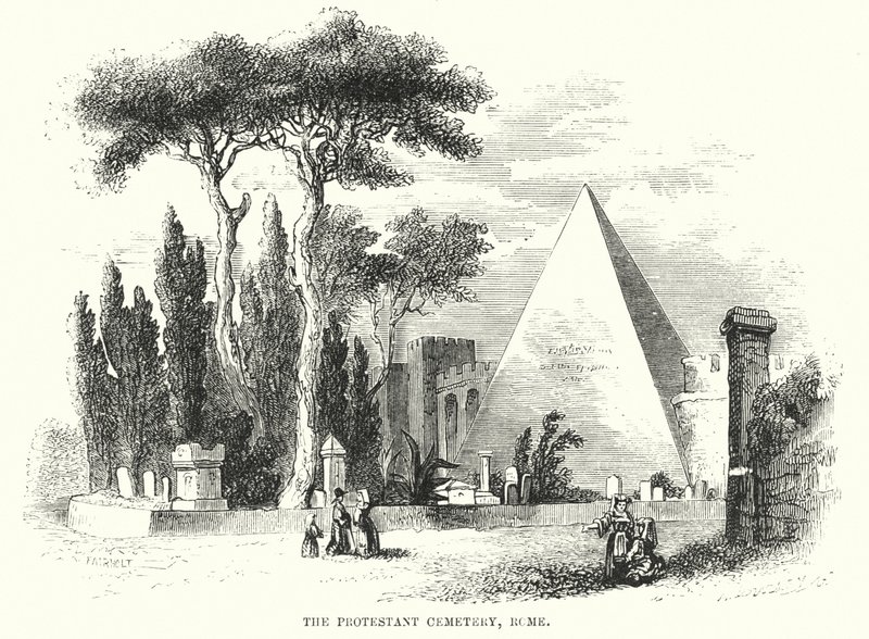 Den protestantiske kirkegården, Roma (gravering) av English School