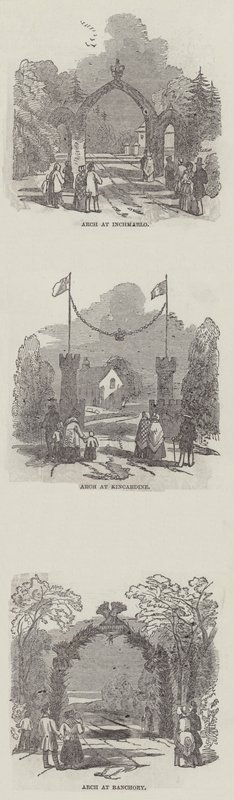 The Royal Progress to Balmoral (gravering) av English School