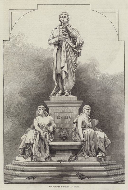Schiller-monumentet i Berlin (gravering) av English School