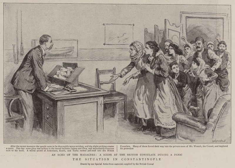 Situasjonen i Konstantinopel (litho) av English School