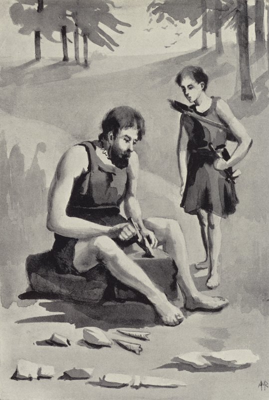 The Spear Maker (litho) av English School