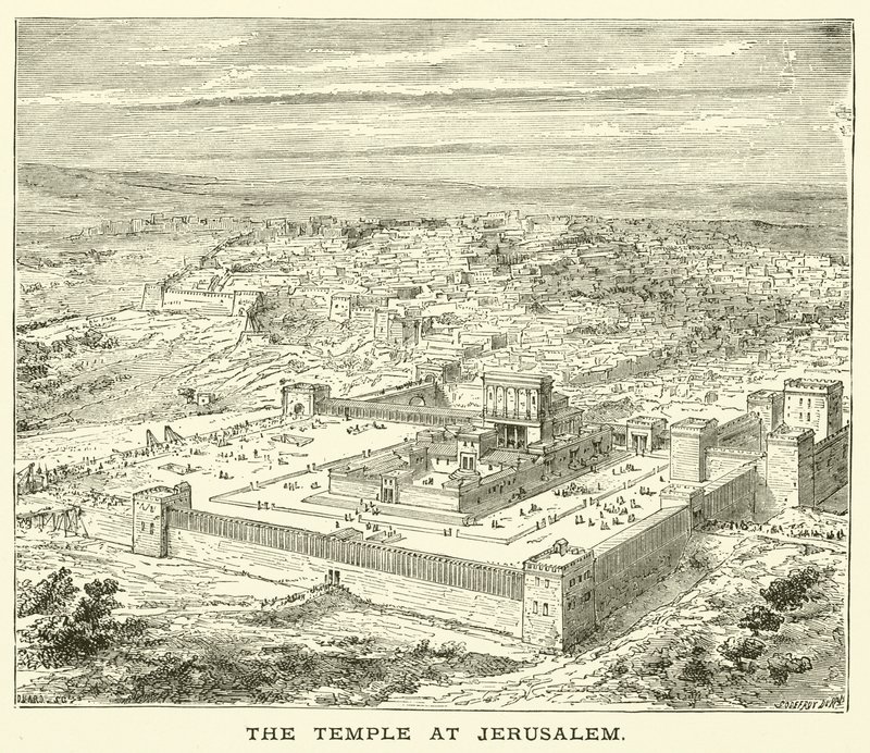 Templet i Jerusalem (gravering) av English School