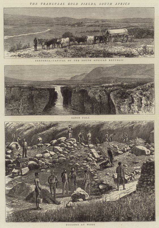 Transvaal Gold Fields, Sør-Afrika (gravering) av English School