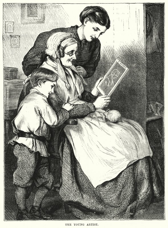 Den unge kunstneren (gravering) av English School