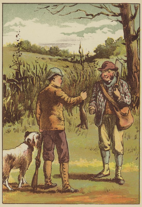 Det første drapet (farget gravering) av English School