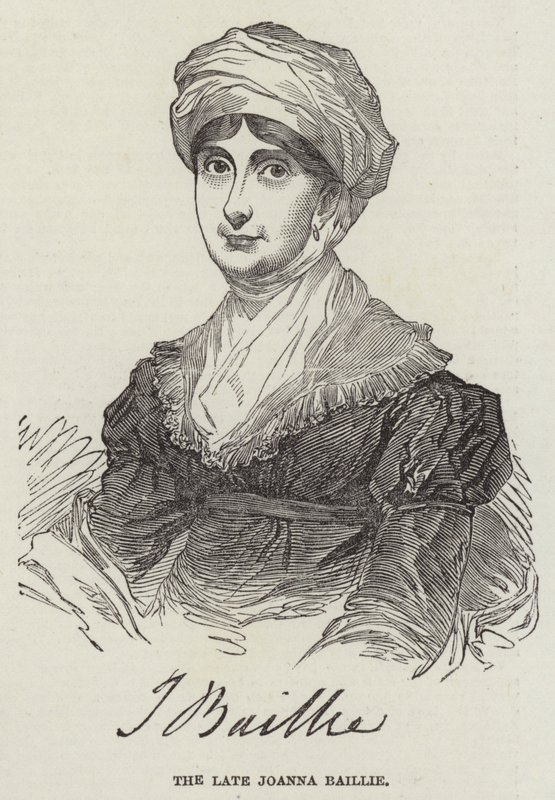 Avdøde Joanna Baillie (gravering) av English School