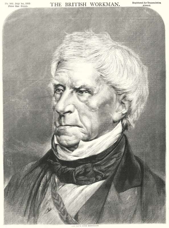 Avdøde Lord Brougham (gravering) av English School