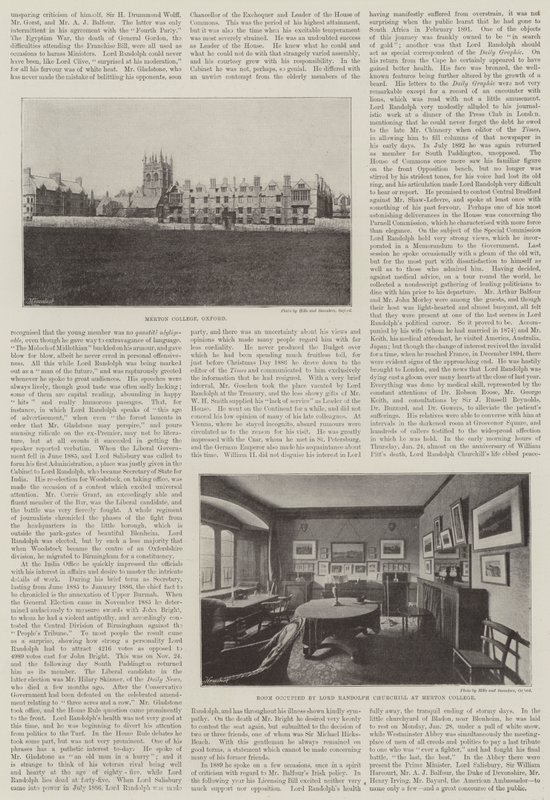 Avdøde Lord Randolph Churchill (gravering) av English School