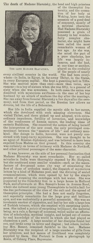 Avdøde Madame Blavatsky (gravering) av English School