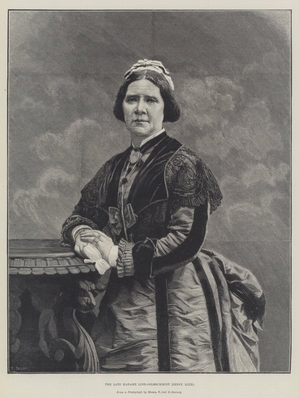 Avdøde Madame Lind-Goldschmidt, Jenny Lind (gravering) av English School