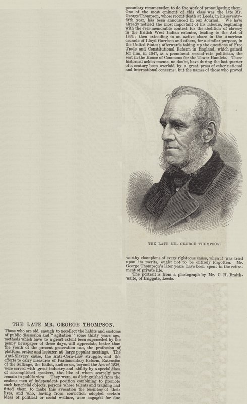 Avdøde herr George Thompson (gravering) av English School