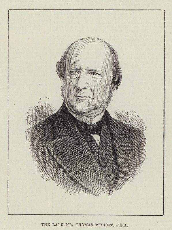 Avdøde Thomas Wright, FSA (gravering) av English School