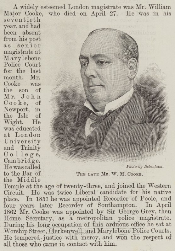 Avdøde Mr WM Cooke (gravering) av English School