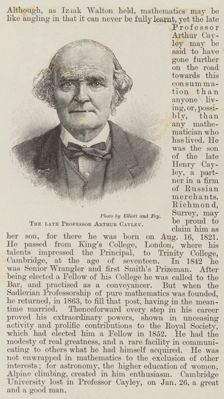 Avdøde professor Arthur Cayley (gravering) av English School
