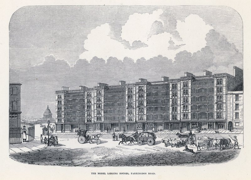 Modellhusene, Farringdon Road, London av English School