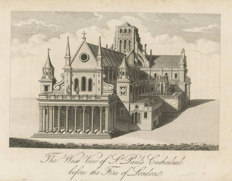 Den vestlige utsikten over St Pauls Cathedral av English School