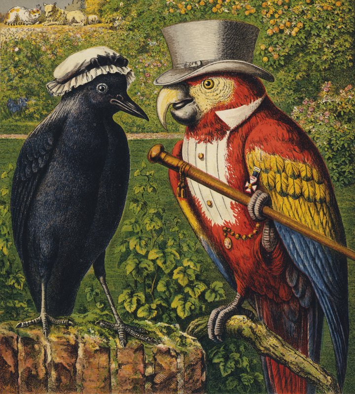 Tittums og Fido (farge litho) av English School