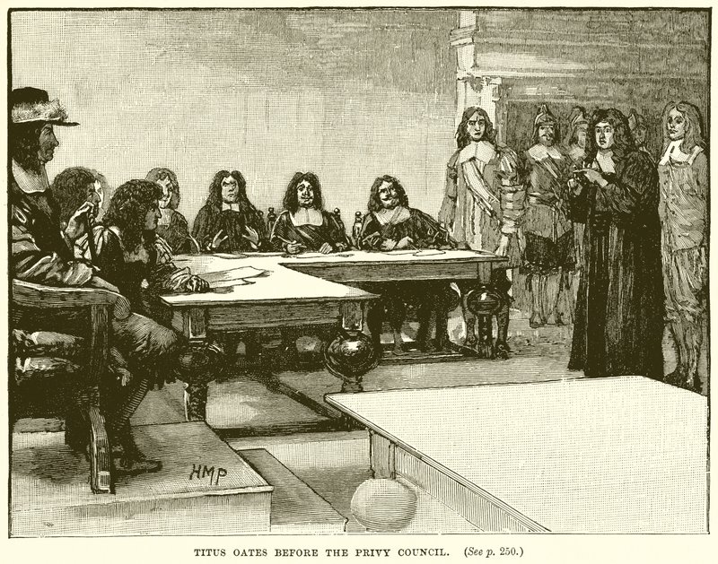Titus Oates før Privy Council av English School