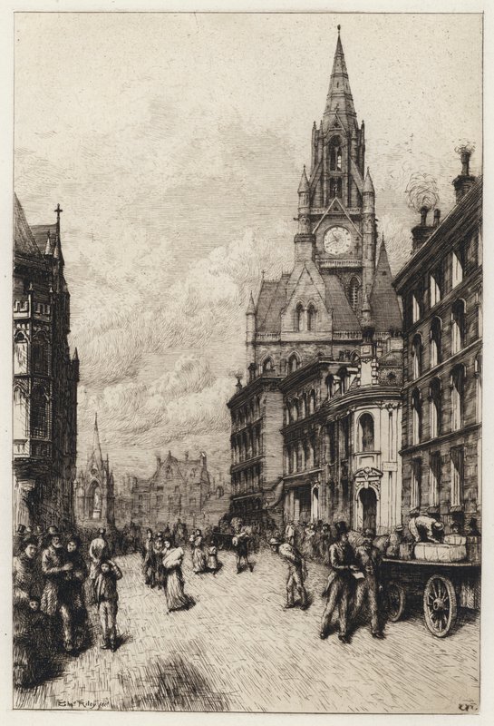 Rådhus, Manchester (radering) av English School