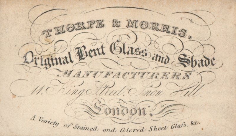Trade card, Thorpe & Morris av English School