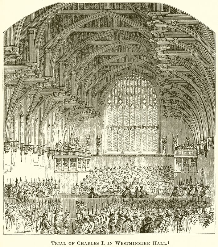 Rettssak mot Charles I i Westminster Hall av English School