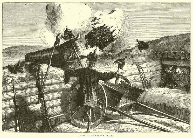 Prøver fiendens rekkevidde, oktober 1870 av English School