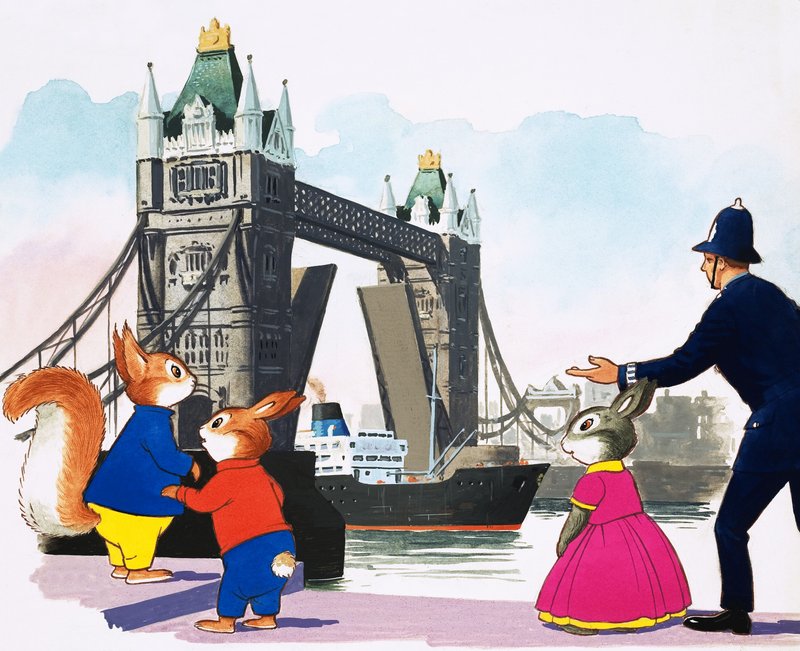 Tufty og London Bridge av English School