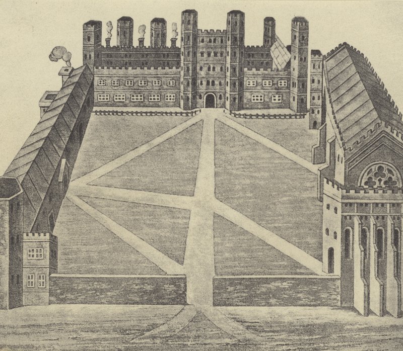 Utsikt over Eton, ca 1622 (gravyr) av English School