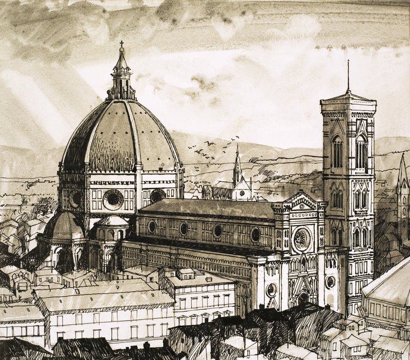 Utsikt over Firenze av English School