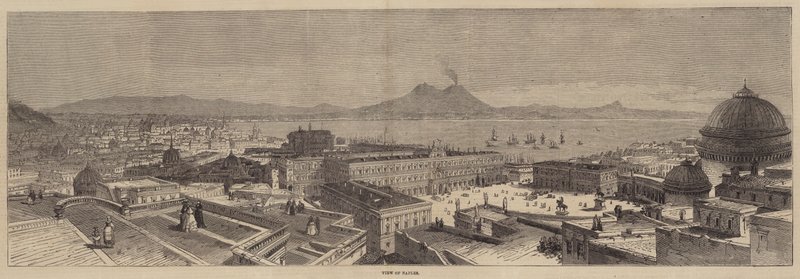 Utsikt over Napoli (gravering) av English School