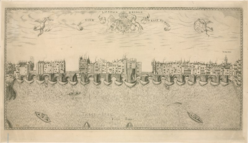 Utsikt over Old London Bridge av English School