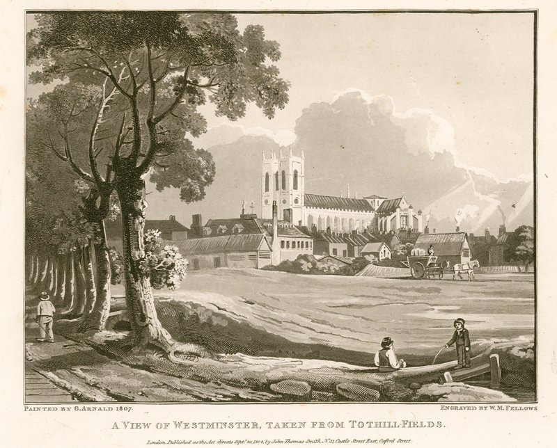 Utsikt over Westminster fra Tothill Fields av English School