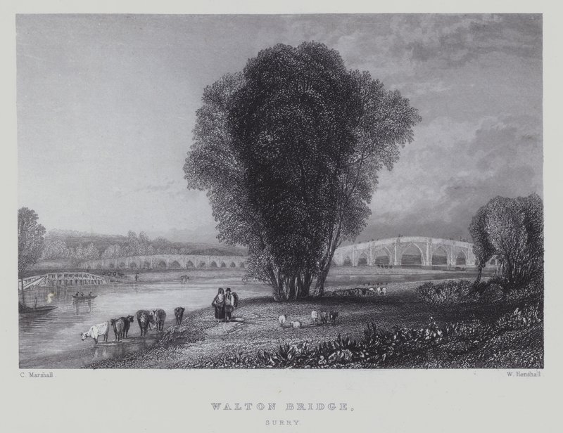 Walton Bridge, Surrey (gravering) av English School