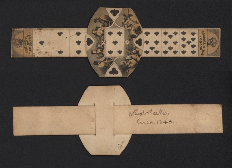 Whist counter, c1840 (farget gravering) av English School