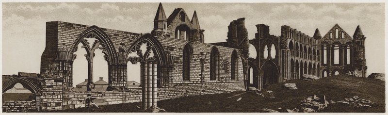 Whitby Abbey (litho) av English School