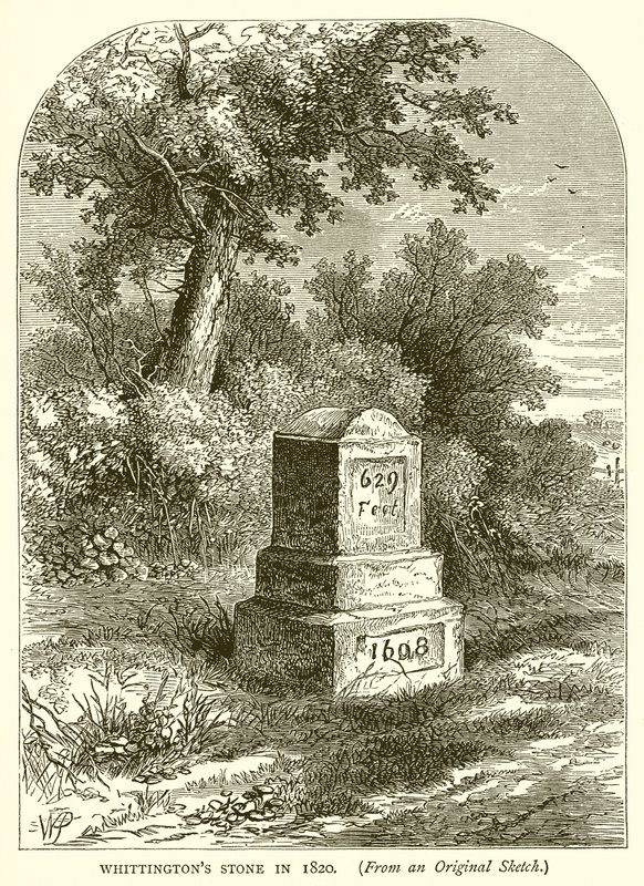 Whittingtons Stone i 1820 av English School