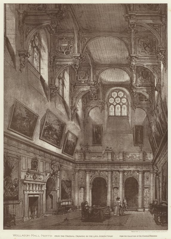Wollaton Hall, Notts (litho) av English School