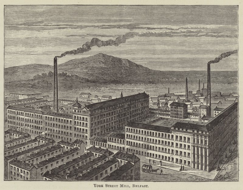 York Street Mill, Belfast (gravering) av English School