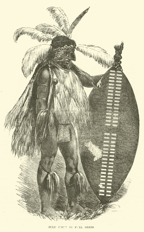 Zulu-høvding i hel kjole av English School
