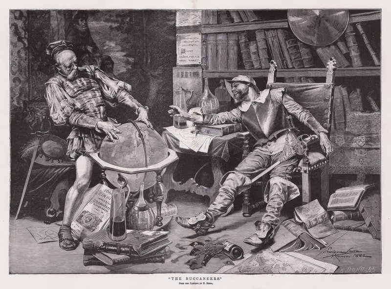 "The Buccaneers" (gravering) av Enrique Serra