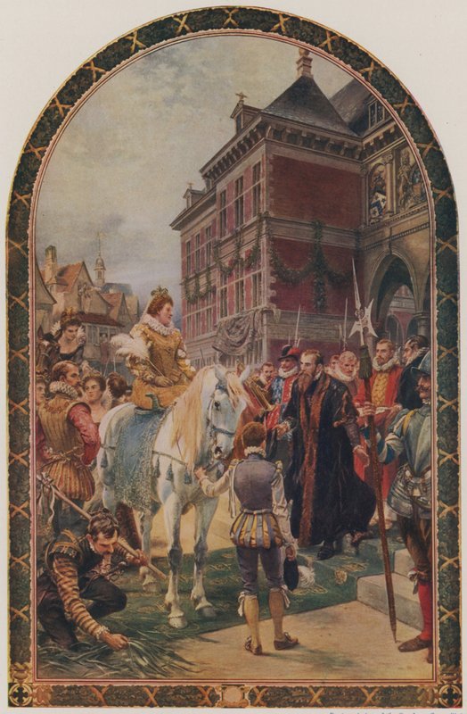 Åpningen av den første Royal Exchange av dronning Elizabeth I, London, 23. januar 1571 av Ernest Crofts