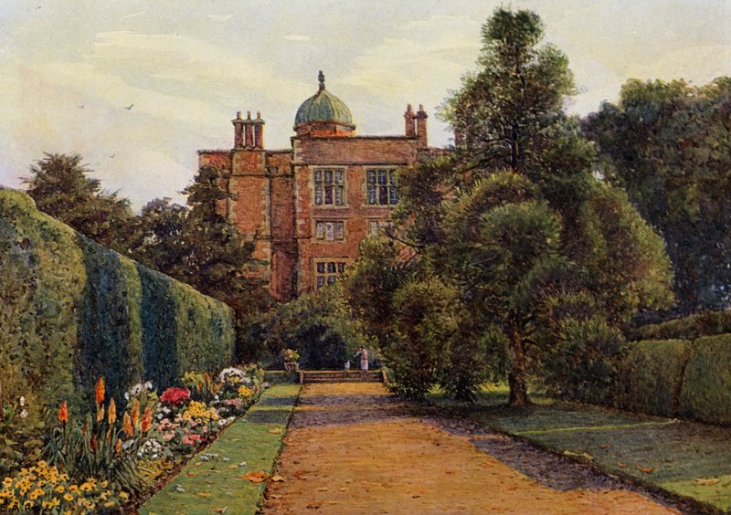 Doddington Hall, nær Lincoln (farge litho) av Ernest Arthur Rowe