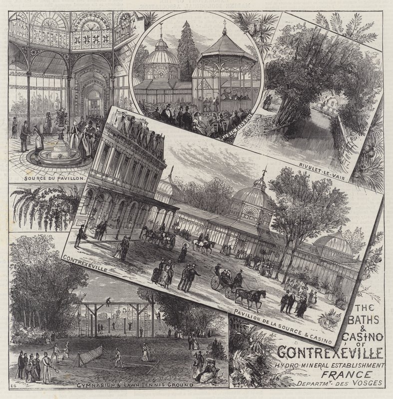 The Baths and Casino of Contrexeville av Ernest Henry Griset