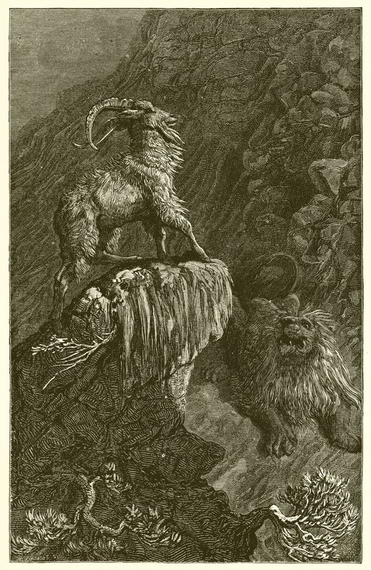 Bukken og løven av Ernest Henry Griset