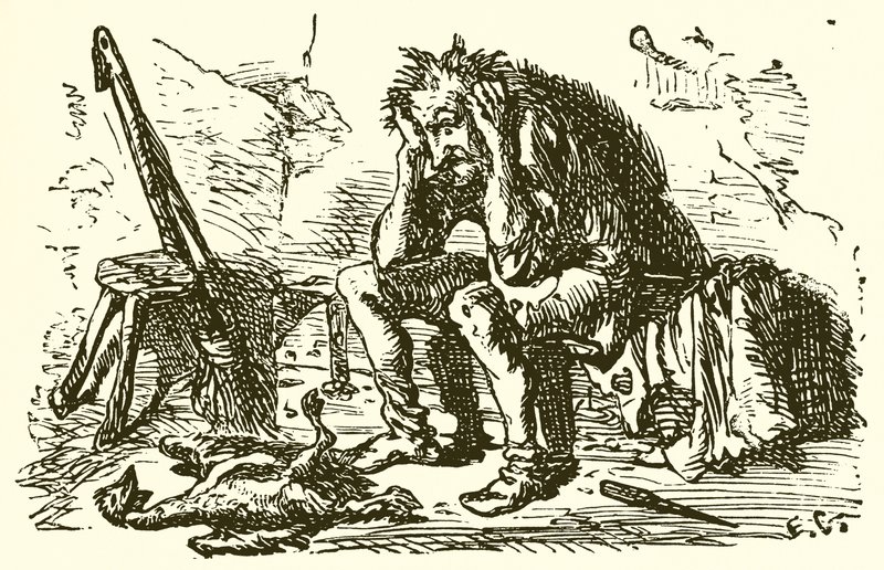 Mannen og gåsen hans av Ernest Henry Griset