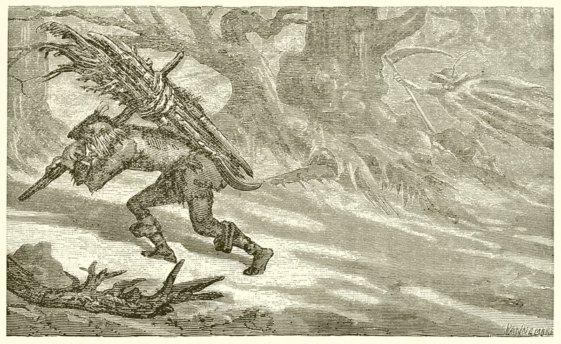 Den gamle mannen og døden av Ernest Henry Griset