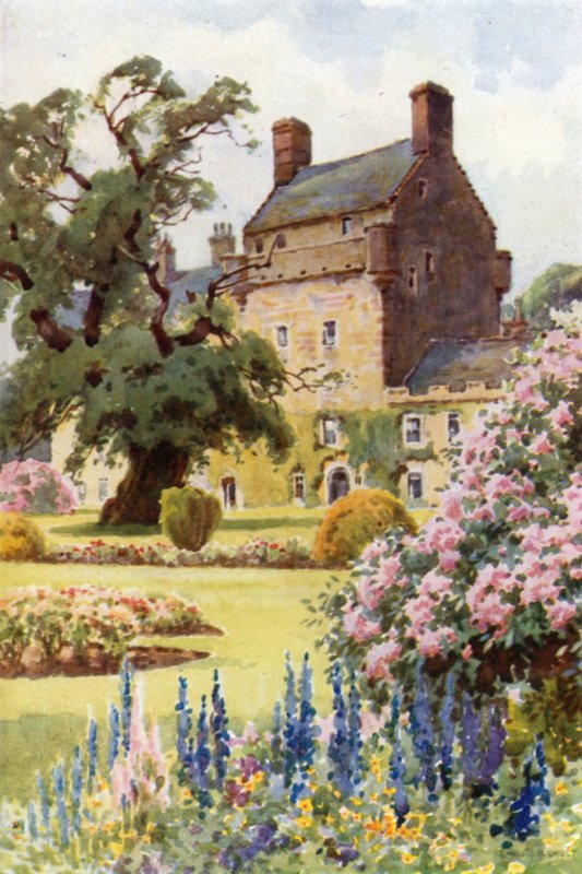 Bemersyde House (farge litho) av Ernest William Haslehust