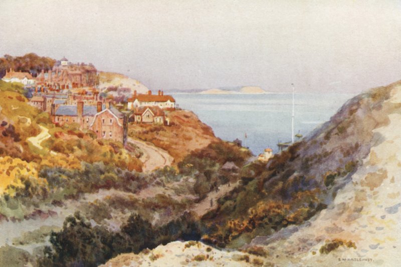 Boscombe Chine (litho-farge) av Ernest William Haslehust