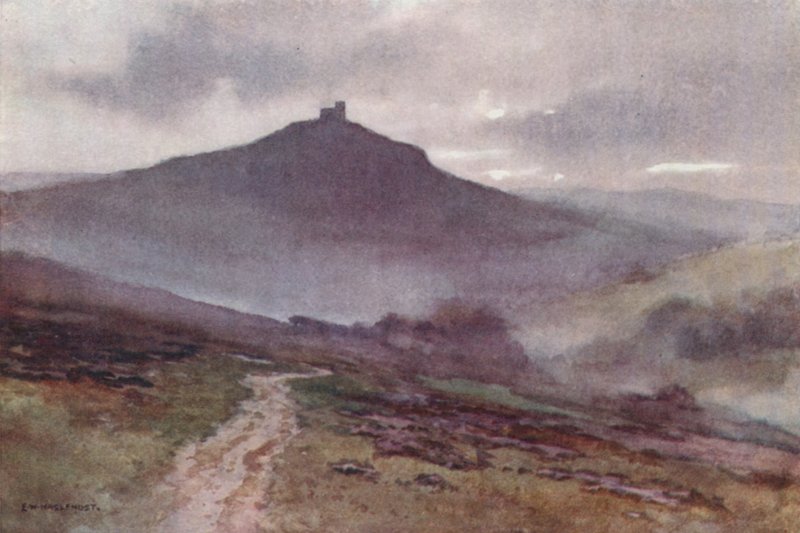 Brent Tor (farge litho) av Ernest William Haslehust